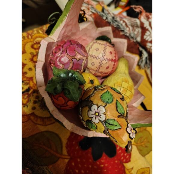 Jim Shore 2007 A Taste Of Summer’s Goodness Basket Watermelon 6 Pieces Of Fruit - Picture 5 of 16